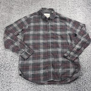 Weatherproof Vintage Shirt Men Gray Red Plaid Flannel Lumberjack Outdoor Casual